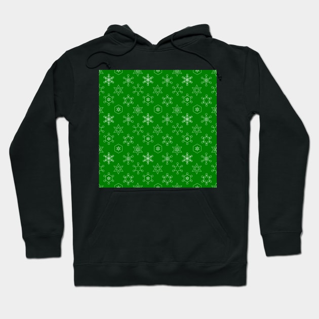 Assorted Snowflakes on Green Hoodie by ArtticArlo